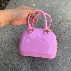 Pink bubble candy gum